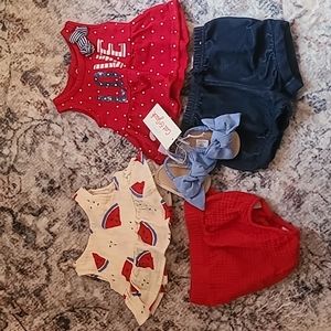 Two 0-3 month old baby girl outfits